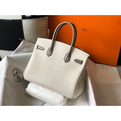 Hermes Touch Birkin 30cm Limited Edition White Bag LDBS243307