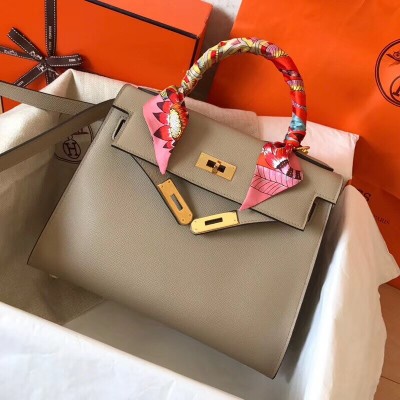 Hermes Tourterelle Epsom Kelly 28cm Handmade Bag LDBS243312