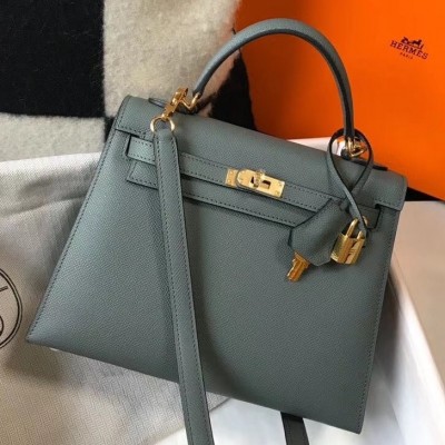 Hermes Vert Amande Epsom Kelly 25cm Sellier Bag GHW LDBS243322