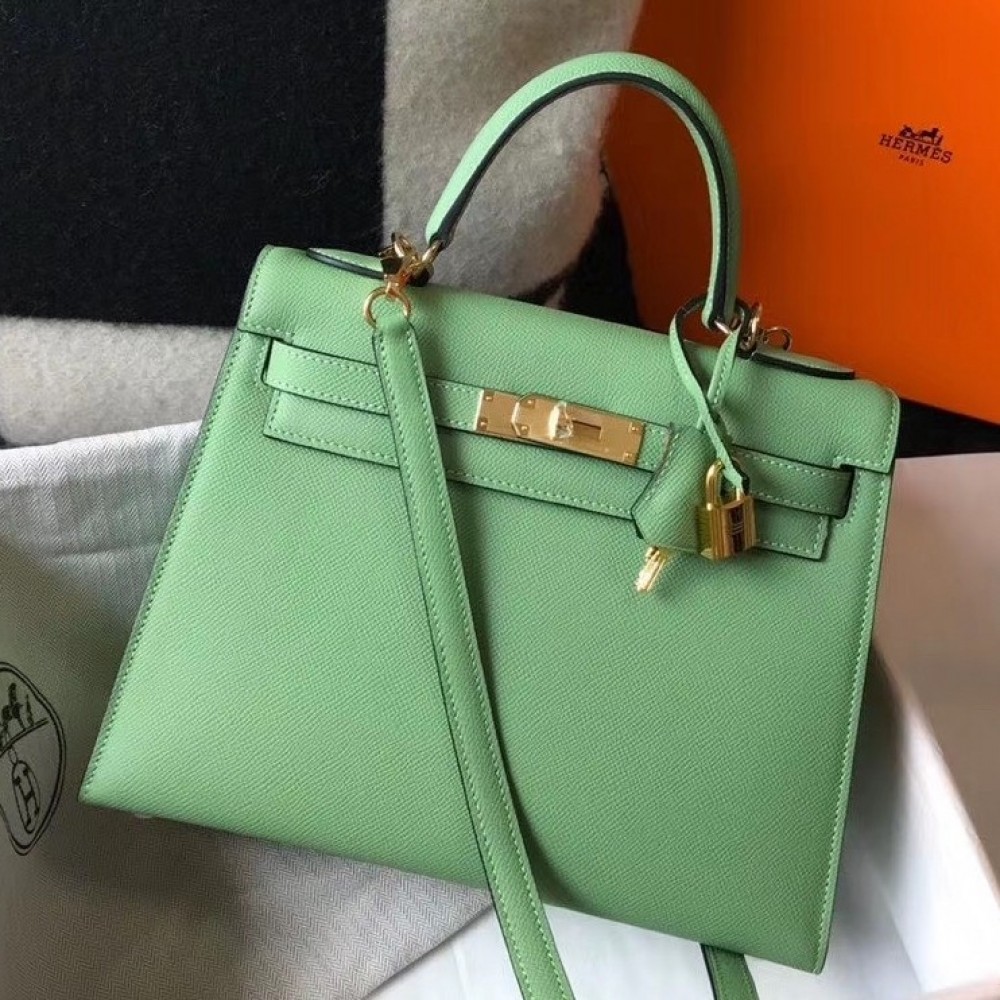 Hermes Vert Criquet Epsom Kelly 25cm Sellier Bag GHW LDBS243326