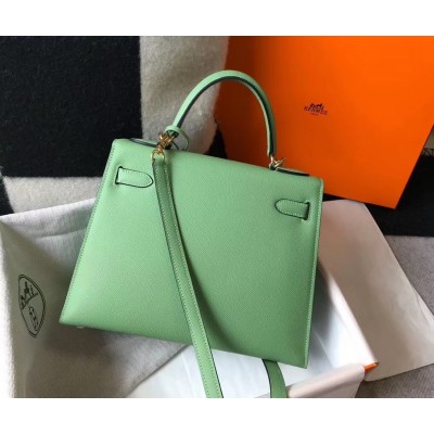 Hermes Vert Criquet Epsom Kelly 25cm Sellier Bag GHW LDBS243326