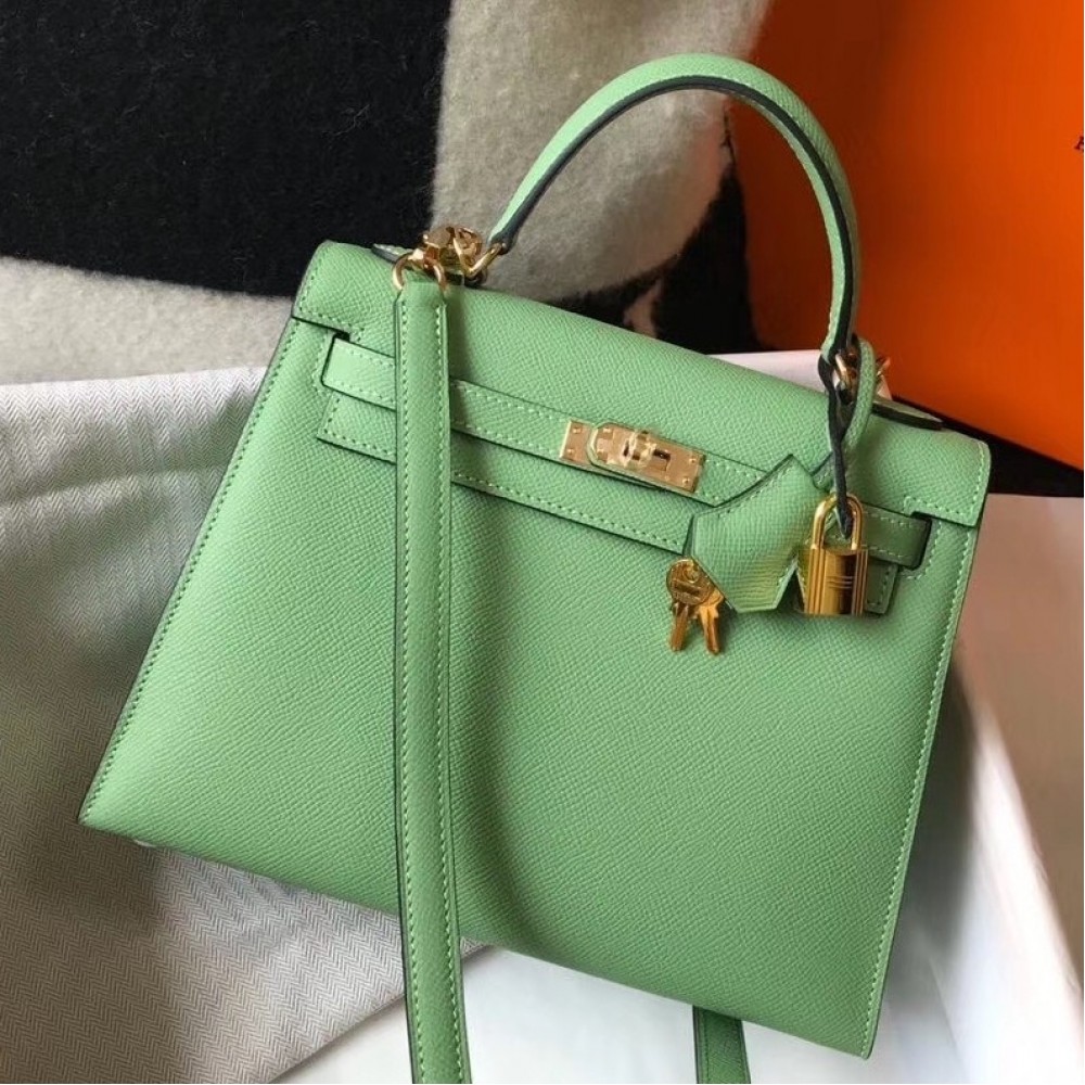 Hermes Vert Criquet Epsom Kelly 28cm Sellier Bag GHW LDBS243327