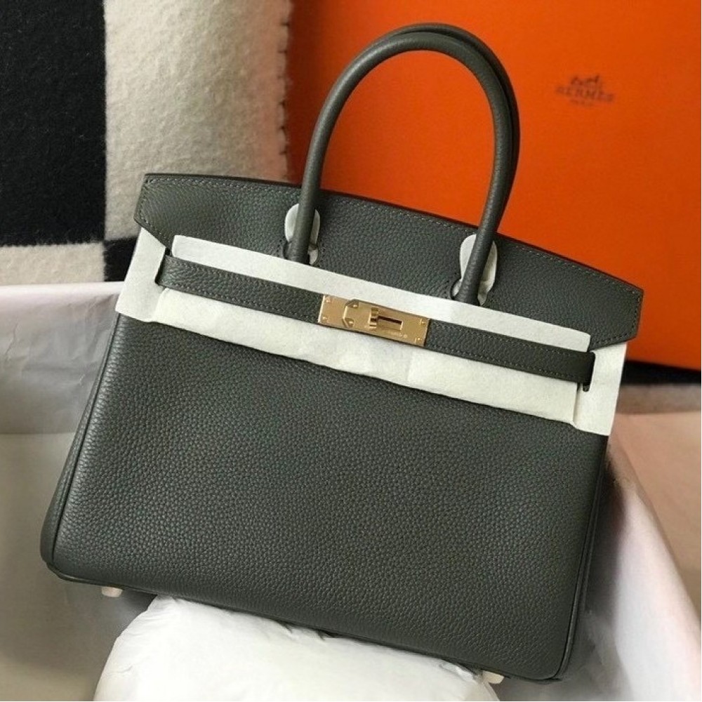 Hermes Vert Fonce Clemence Birkin 30cm Bag GHW LDBS243333