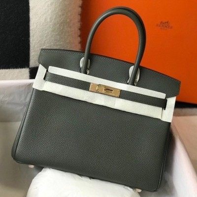 Hermes Vert Fonce Clemence Birkin 30cm Bag GHW LDBS243333