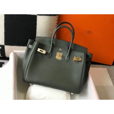 Hermes Vert Fonce Clemence Birkin 30cm Bag GHW LDBS243333