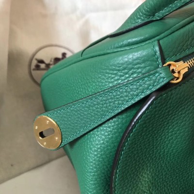 Hermes Vert Vertigo Lindy 26cm Clemence Handmade Bag LDBS243337