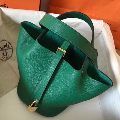 Hermes Vert Vertigo Picotin Lock MM 22cm Handmade Bag LDBS243340