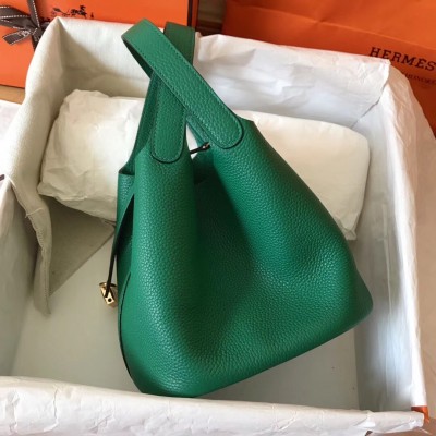 Hermes Vert Vertigo Picotin Lock MM 22cm Handmade Bag LDBS243340