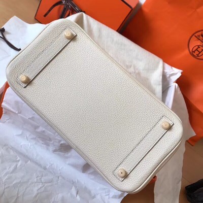 Hermes White Birkin 30cm Clemence Handmade Bag LDBS243343