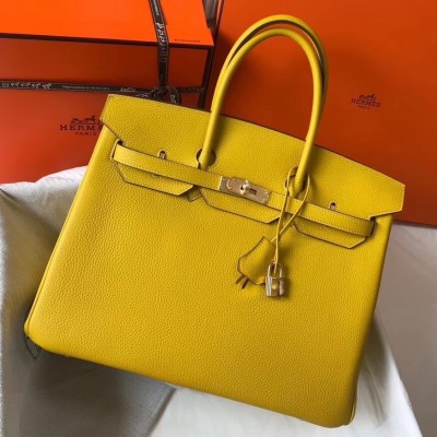 Hermes Yellow Clemence Birkin 35cm Bag LDBS242986