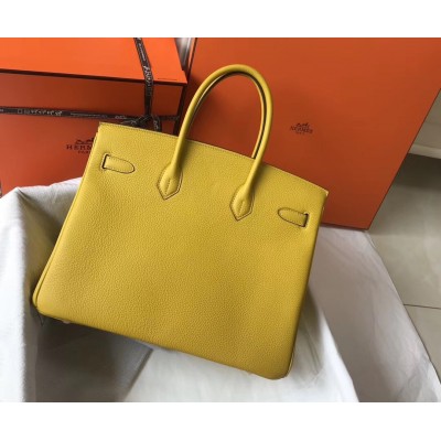 Hermes Yellow Clemence Birkin 35cm Bag LDBS242986