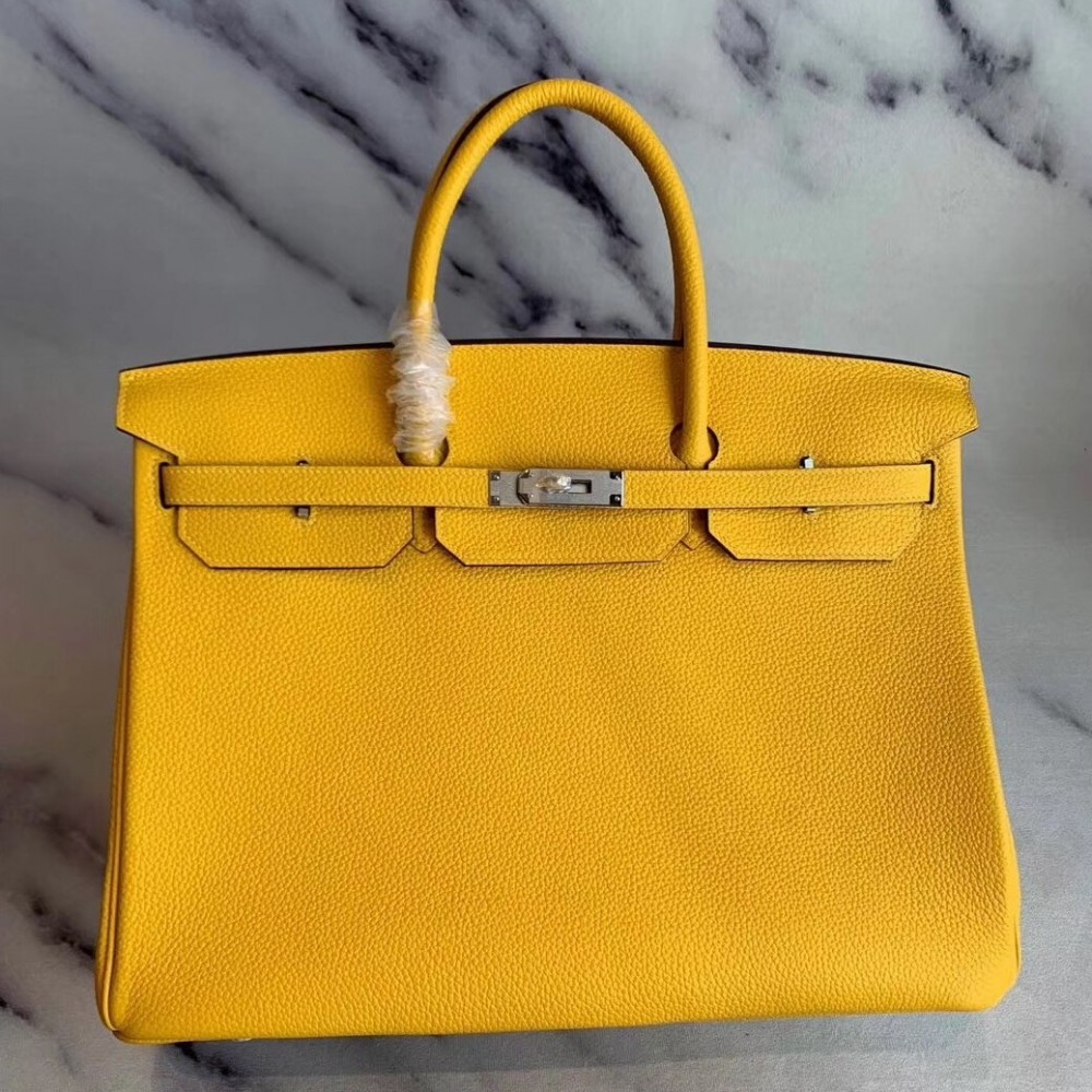 Hermes Yellow Clemence Birkin 40cm Handmade Bag LDBS243367