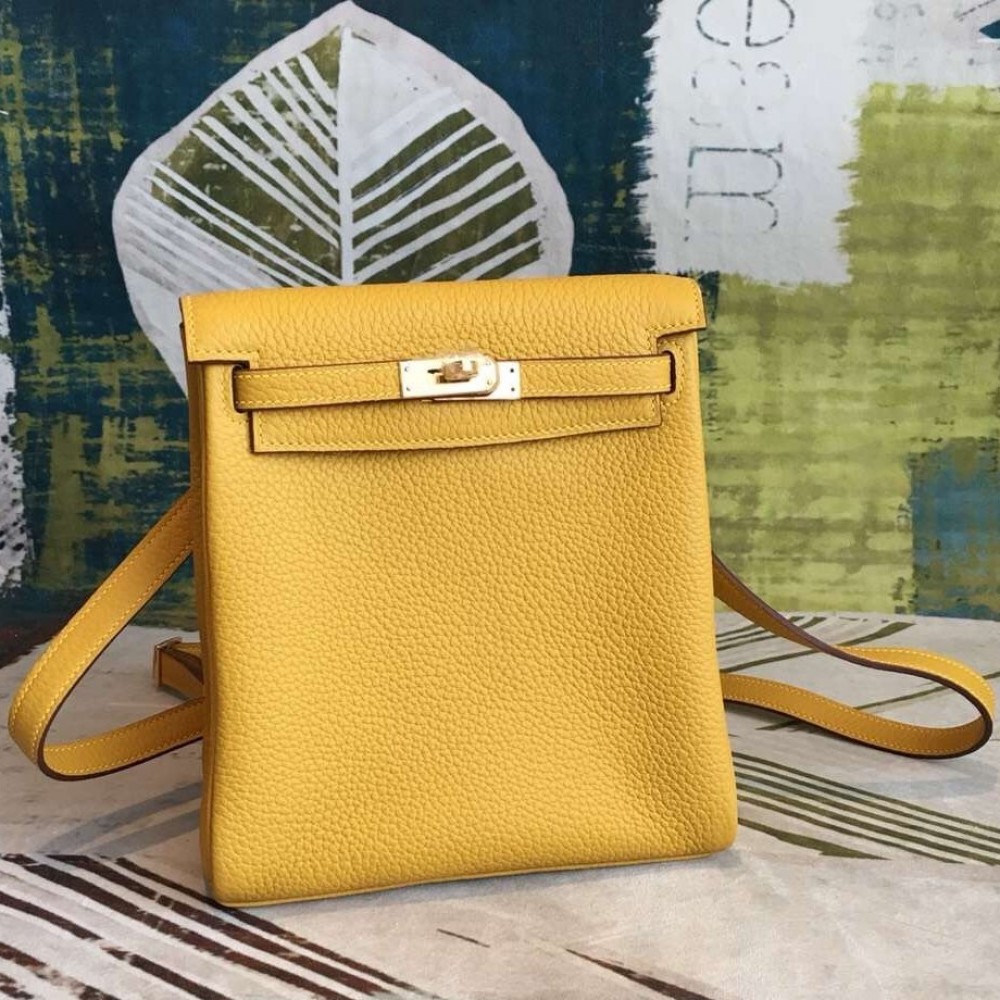 Hermes Yellow Clemence Kelly Ado PM Backpack LDBS243368