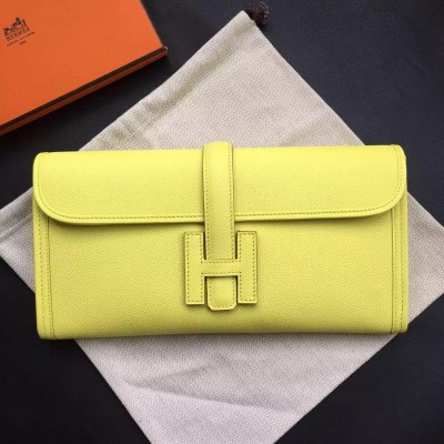 Hermes Yellow Epsom Jige Elan 29 Clutch Bag LDBS243370