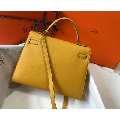 Hermes Yellow Epsom Kelly 32cm Sellier Bag LDBS241879