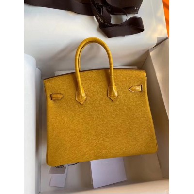 Hermes Yellow Touch Birkin 30cm Bag Shiny Niloticus Crocodile Skin LDBS243380