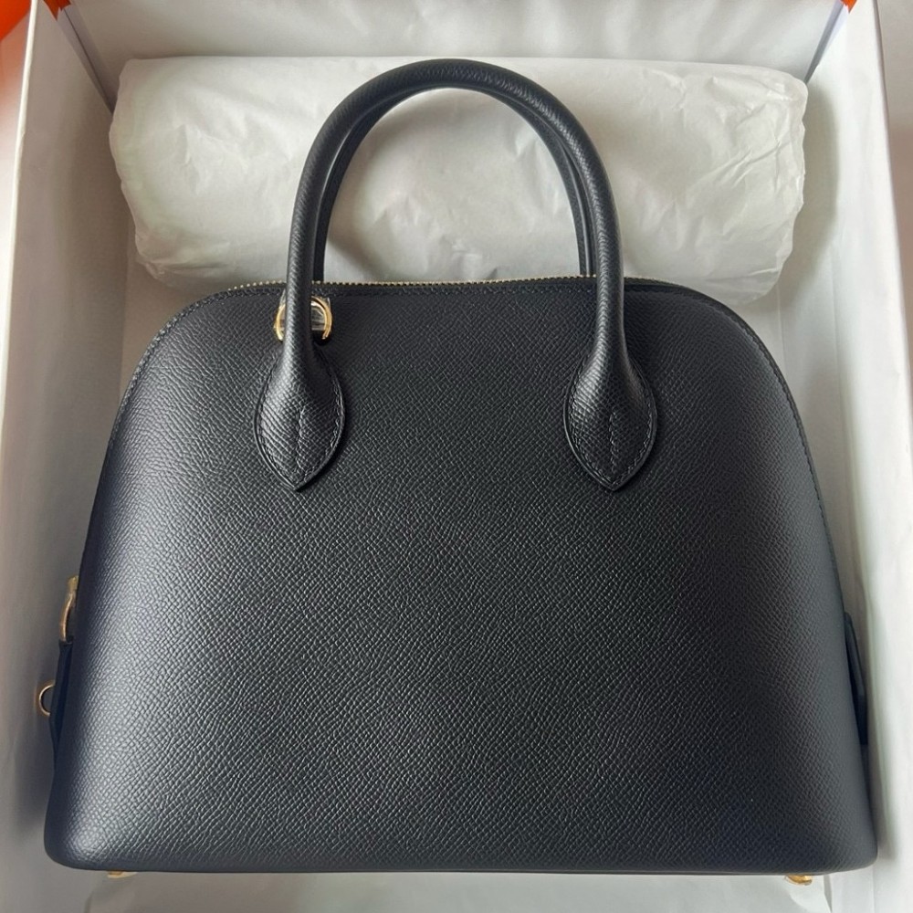 Hermes Bolide 1923 25 Handmade Bag in Black Epsom Calfskin