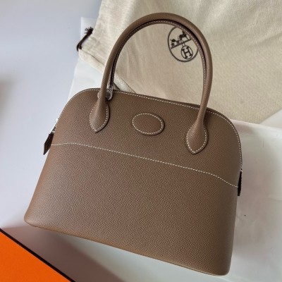 Hermes Bolide 1923 27 Handmade Bag In Taupe Epsom Calfskin