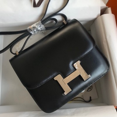 Hermes Constance 18 Handmade Bag In Black Box Calf Leather