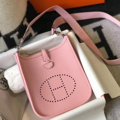 Hermes Evelyne III TPM Bag In Pink Clemence Leather