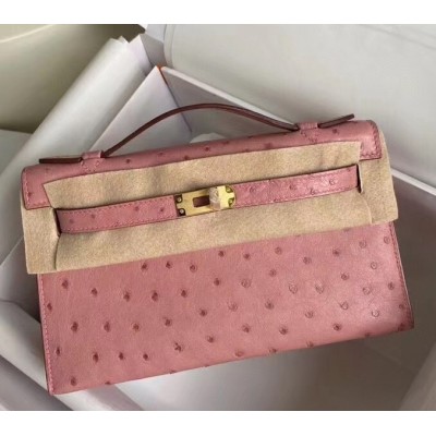 Hermes Terre Cutie Kelly Pochette Ostrich Handmade Bag