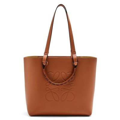 Loewe Anagram Medium Tote Bag In Brown Calfskin LDBS244300