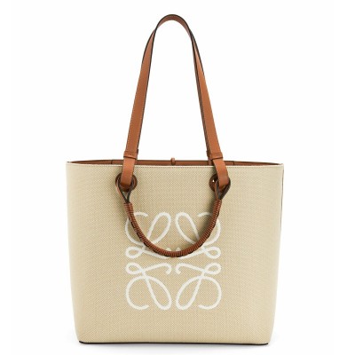 Loewe Anagram Medium Tote Bag In Jacquard and Calfskin LDBS244301