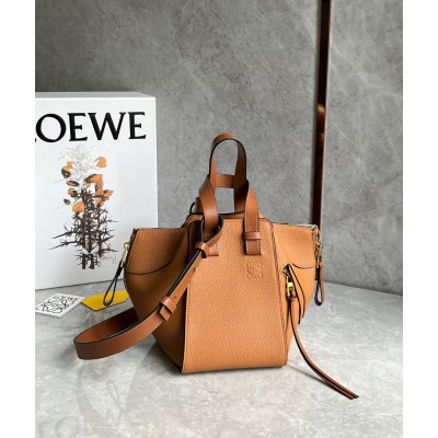 Loewe Compact Hammock Bag in Light Caramel Grained Calfskin LDBS244310