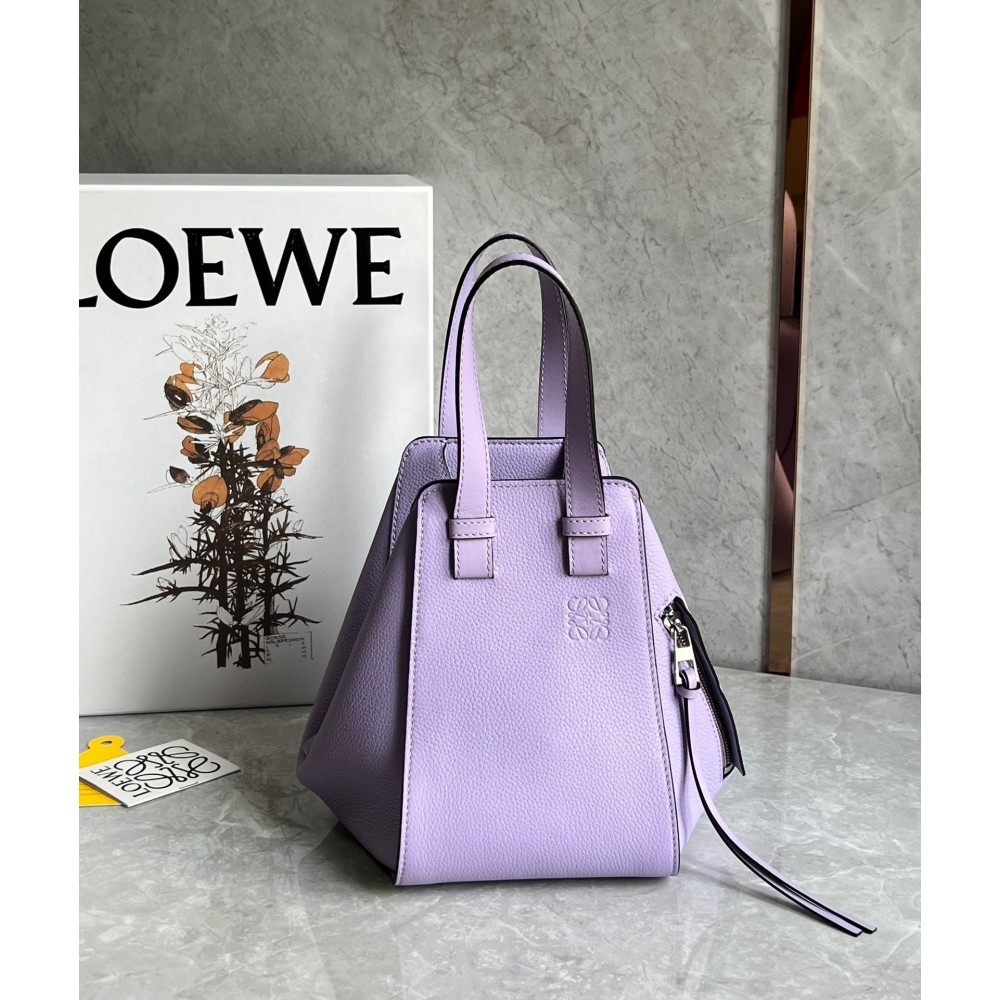 Loewe Compact Hammock Bag in Light Mauve Grained Calfskin LDBS244312