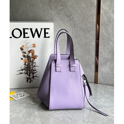 Loewe Compact Hammock Bag in Light Mauve Grained Calfskin LDBS244312