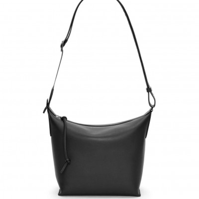 Loewe Cubi Small Bag in Black Calfskin and Jacquard LDBS244319