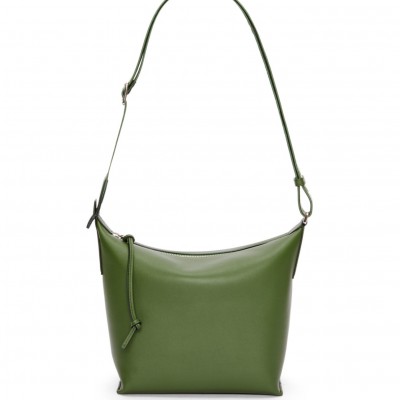 Loewe Cubi Small Bag in Green Calfskin and Jacquard LDBS244320