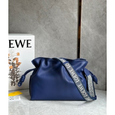 Loewe Flamenco Clutch Bag In Dark Purple Leather LDBS244330