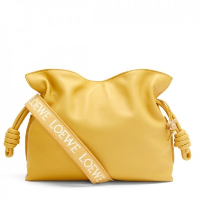 Loewe Flamenco Clutch Bag In Pale Yellow Leather LDBS244333