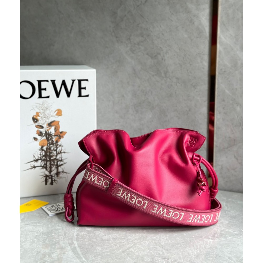 Loewe Flamenco Clutch Bag In Ruby Red Leather LDBS244334