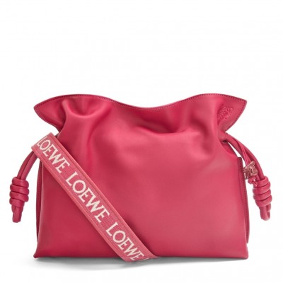 Loewe Flamenco Clutch Bag In Ruby Red Leather LDBS244334