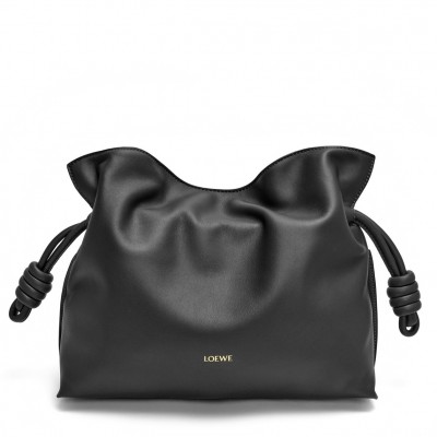 Loewe Flamenco Clutch Bag in Black Nappa Calfskin LDBS244327