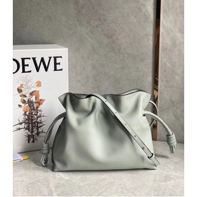 Loewe Flamenco Clutch In Ash Grey Nappa Leather LDBS244336