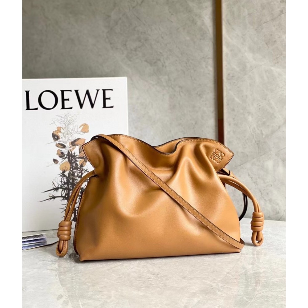 Loewe Flamenco Clutch In Brown Nappa Leather LDBS244339