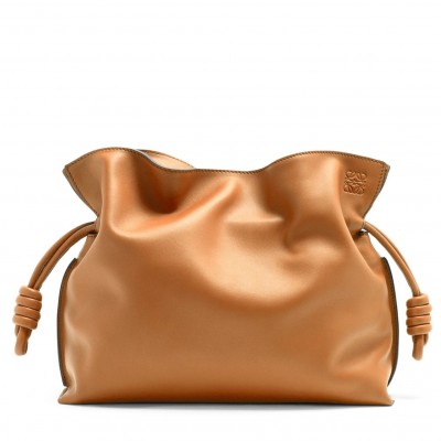 Loewe Flamenco Clutch In Brown Nappa Leather LDBS244339