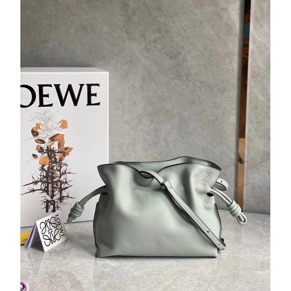 Loewe Flamenco Mini Clutch In Ash Grey Nappa Leather LDBS244342