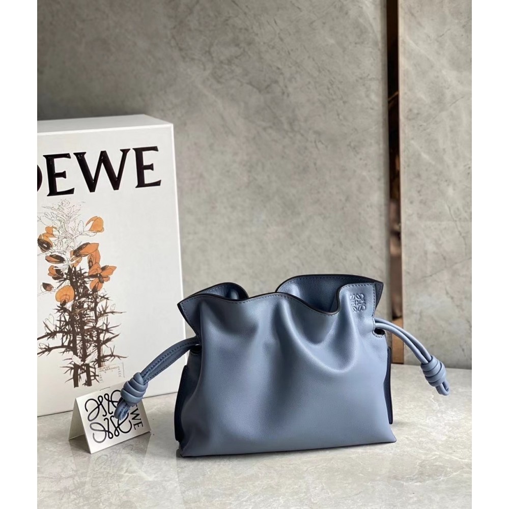 Loewe Flamenco Mini Clutch In Atlantic Blue Nappa Leather LDBS244343