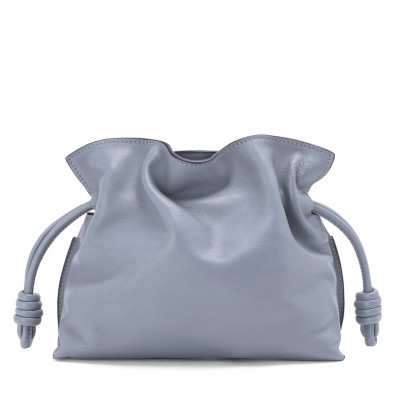 Loewe Flamenco Mini Clutch In Atlantic Blue Nappa Leather LDBS244343