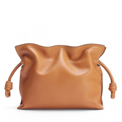 Loewe Flamenco Mini Clutch In Brown Nappa Leather LDBS244345