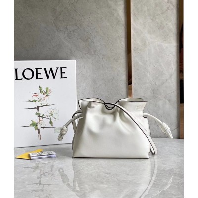 Loewe Flamenco Mini Clutch In White Nappa Leather LDBS244347