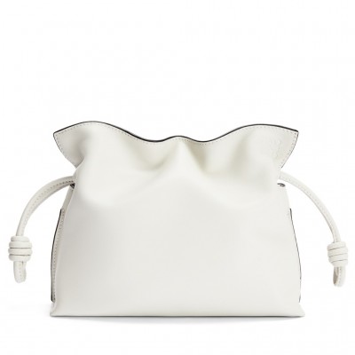 Loewe Flamenco Mini Clutch In White Nappa Leather LDBS244347