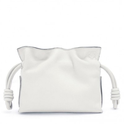 Loewe Flamenco Nano Clutch In White Nappa Leather LDBS244349