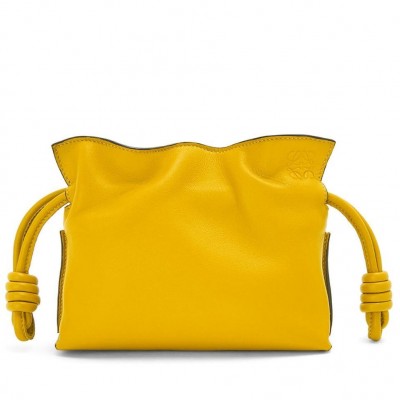 Loewe Flamenco Nano Clutch In Yellow Nappa Leather LDBS244350