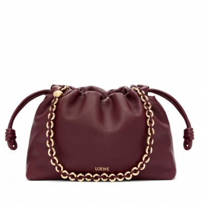 Loewe Flamenco Purse in Burgundy Nappa Lambskin LDBS244355