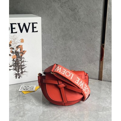 Loewe Gate Dual Mini Bag in Sunrise Orange Calfskin LDBS244362